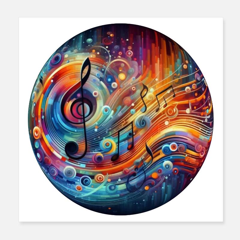 Abstrakte Musik-Explosion Poster 20x20 cm