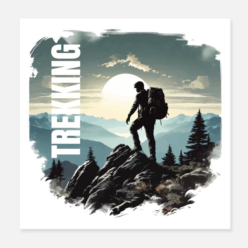Trekking Poster 20x20 cm