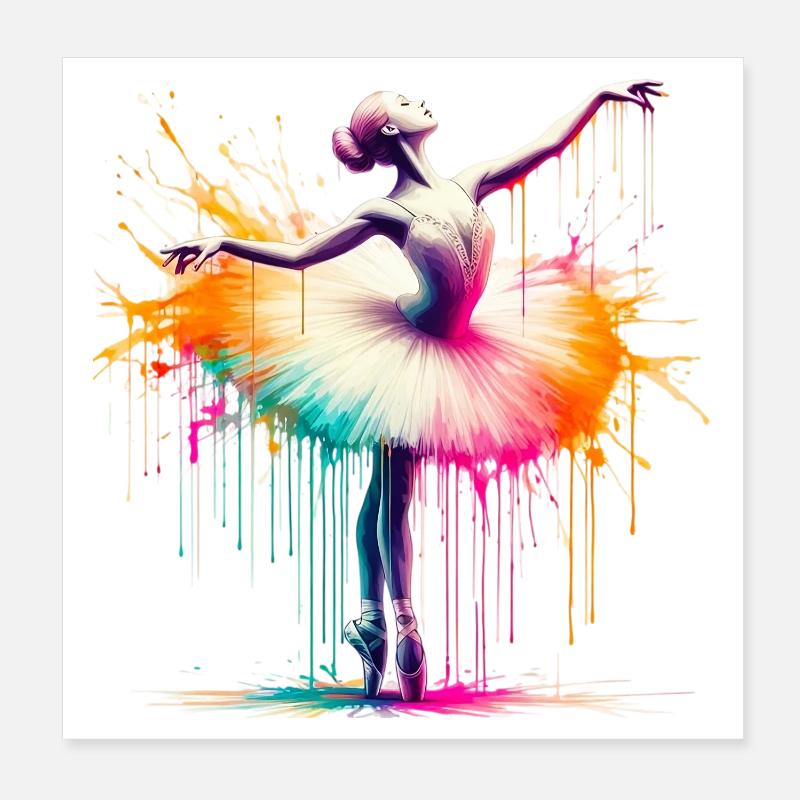 Balletttänzerin mit Tutu Poster 20x20 cm