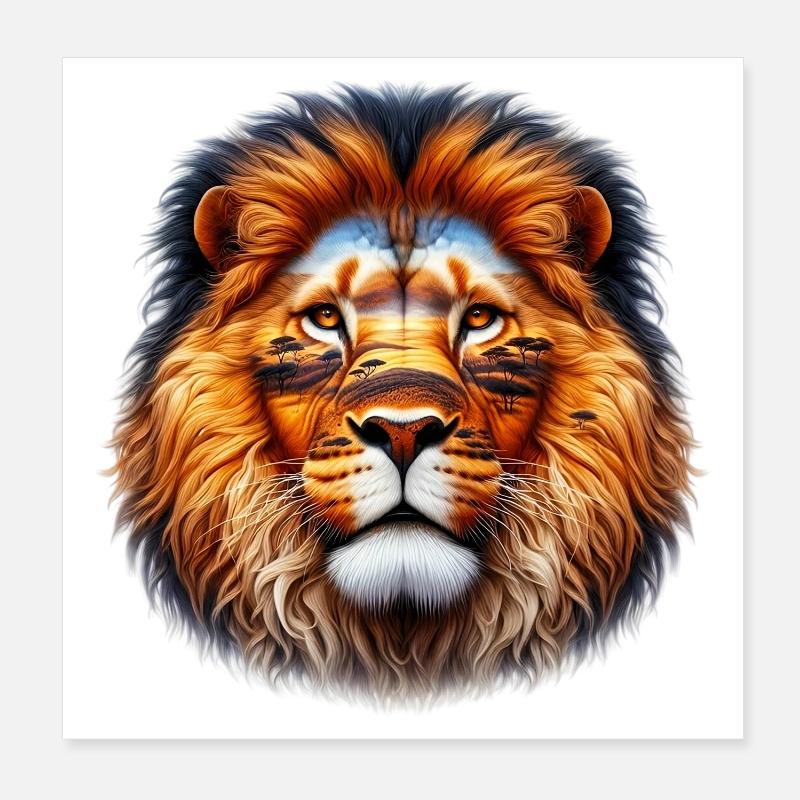 Löwe Poster 20x20 cm