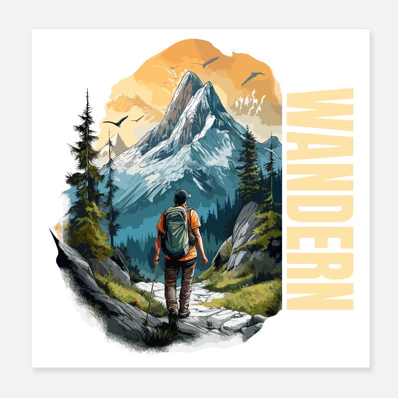 Wandern Poster 20x20 cm