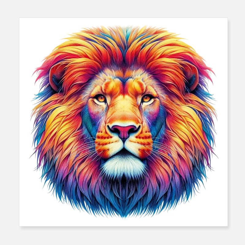 Lion Poster 20 x 20 cm