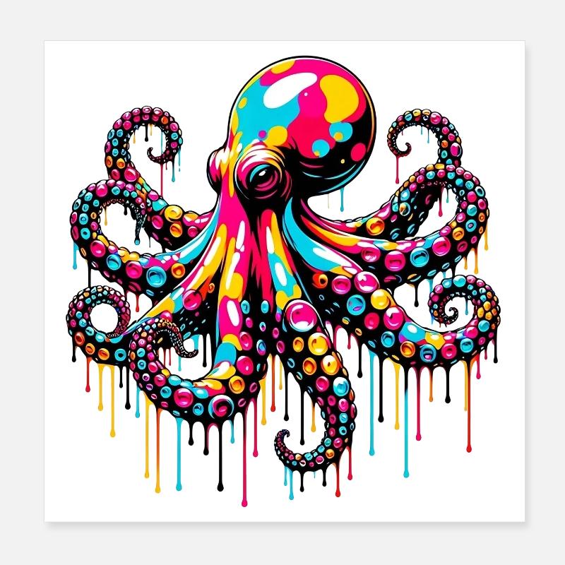 Pieuvre Poster 20 x 20 cm