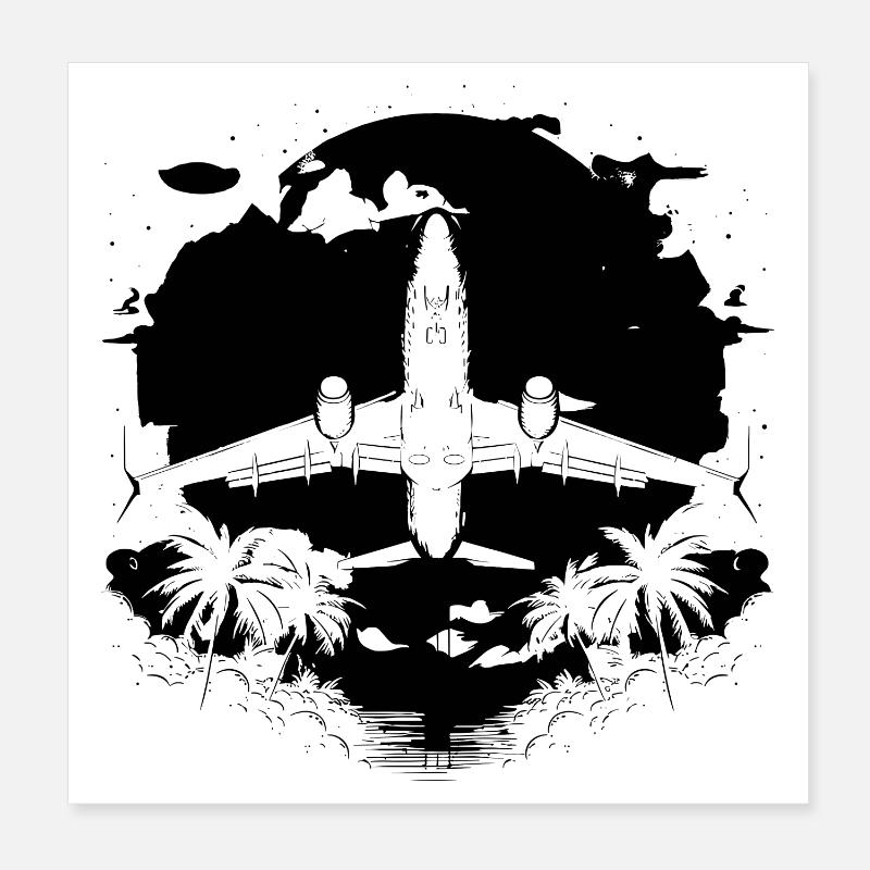Luftfahrzeug Grafik Poster 20x20 cm