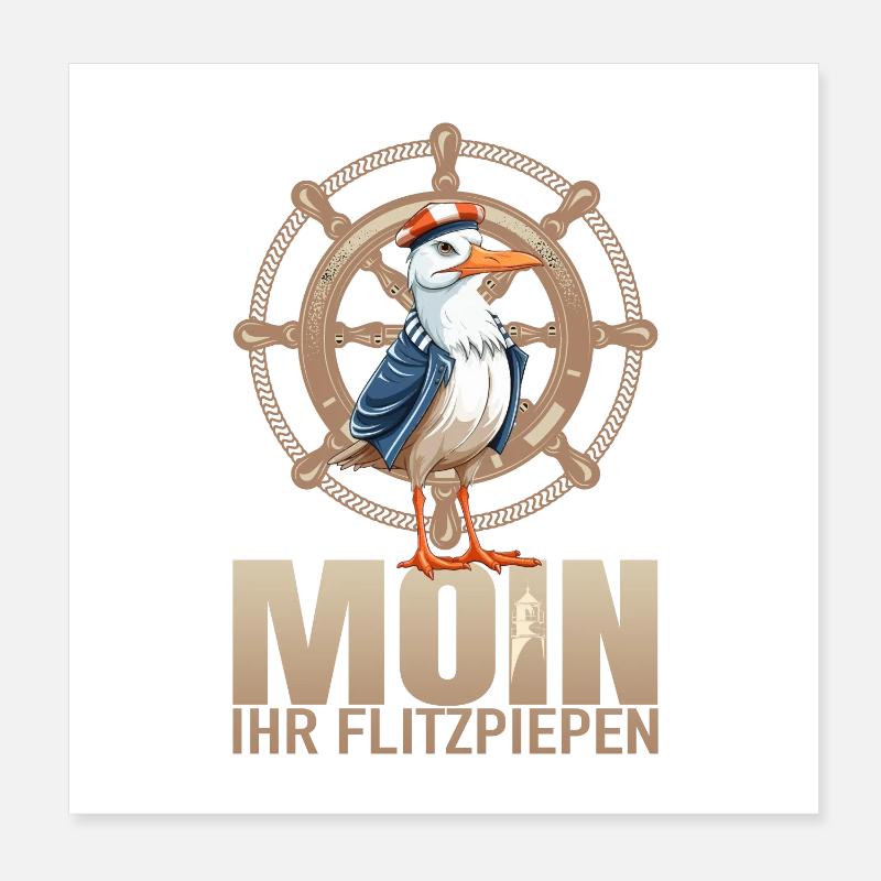 Moin ihr Flitzpiepen Poster 20x20 cm
