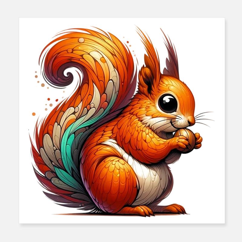 Écureuil Poster 20 x 20 cm