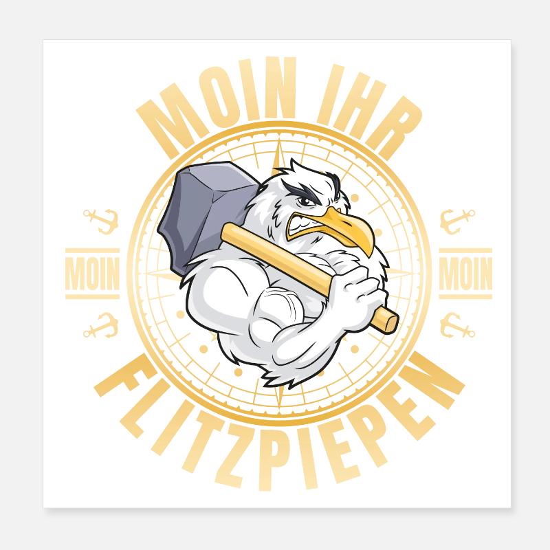 Moin ihr Flitzpiepen Poster 20x20 cm