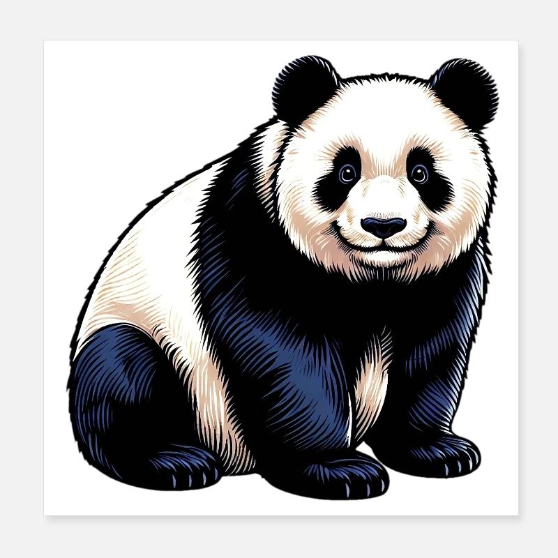 Panda Poster 8" x 8" (20x20 cm)