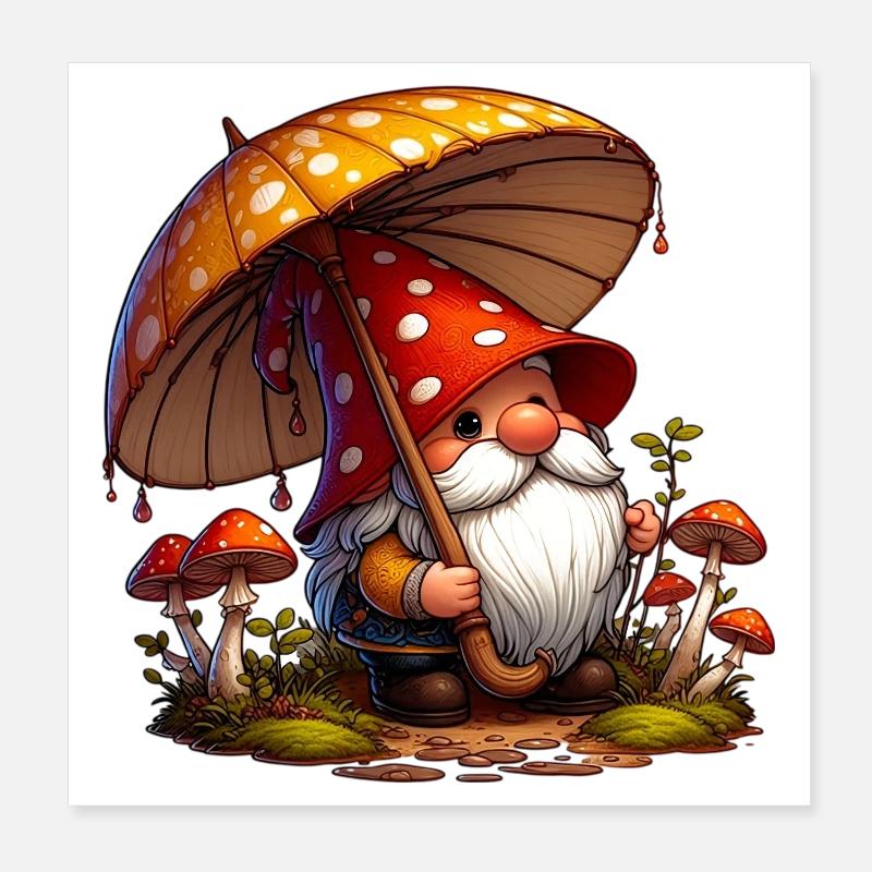Gnome Poster 20 x 20 cm