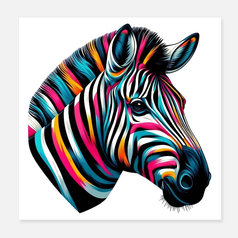 Zèbre Poster 20 x 20 cm