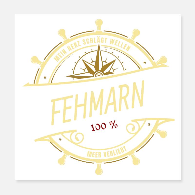 Mein Herz schlägt Wellen - Fehmarn Poster 20x20 cm