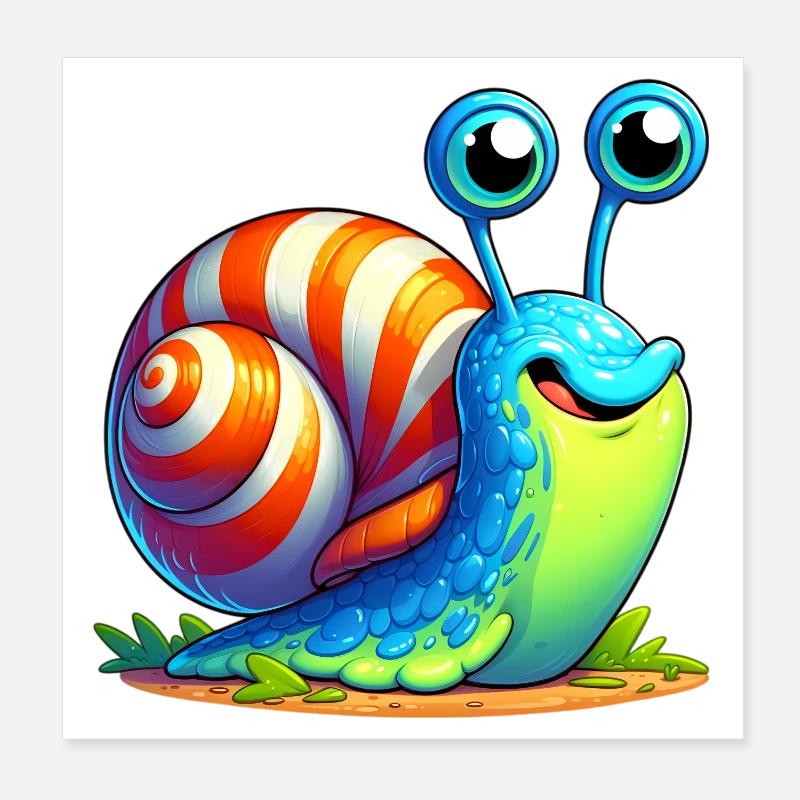 Snail Poster 8" x 8" (20x20 cm)