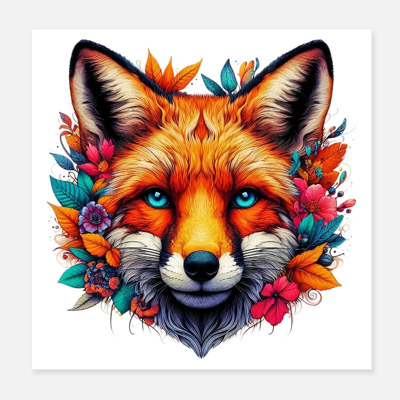 Renard Poster 20 x 20 cm