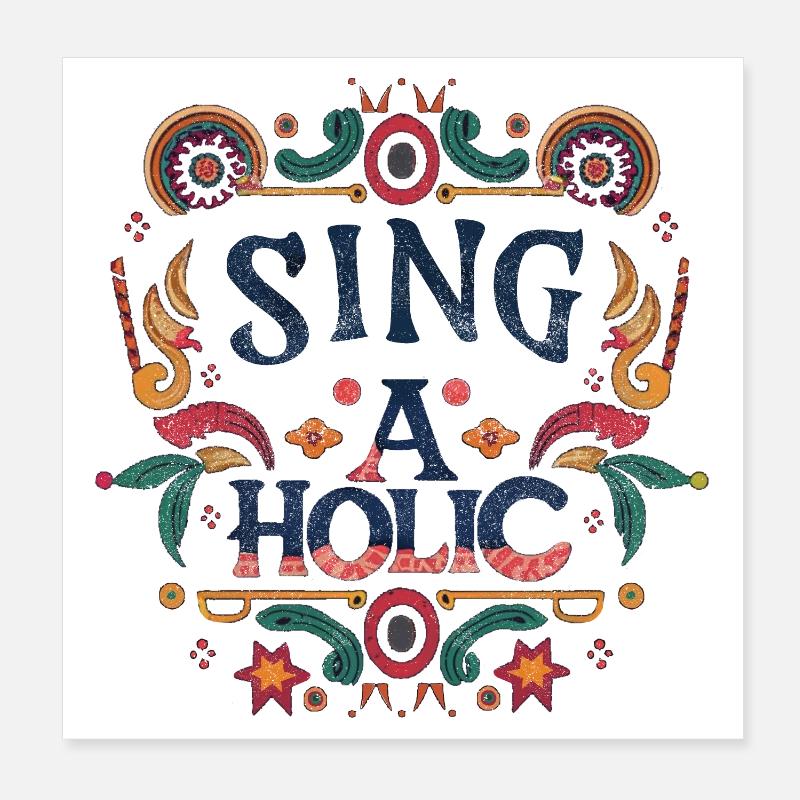 Accro de la chanson Poster 20 x 20 cm