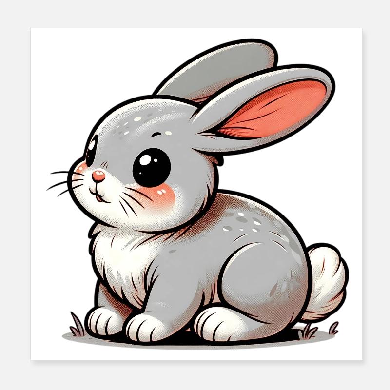 Rabbit Poster 8" x 8" (20x20 cm)