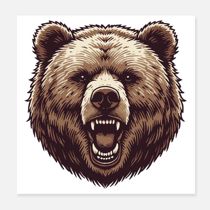Grizzly Poster 20 x 20 cm