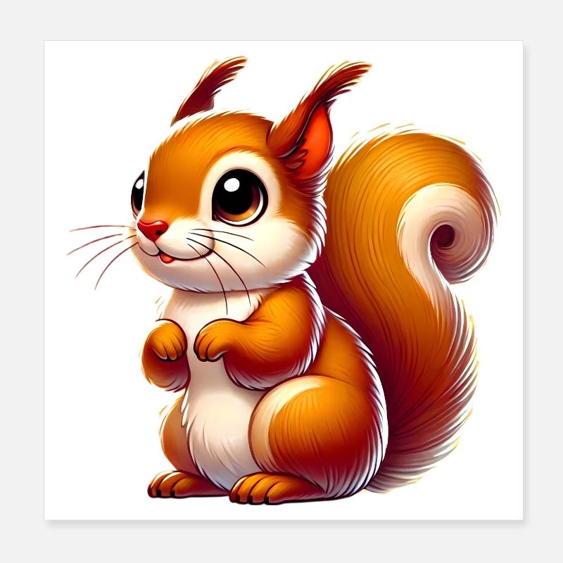 Écureuil Poster 20 x 20 cm