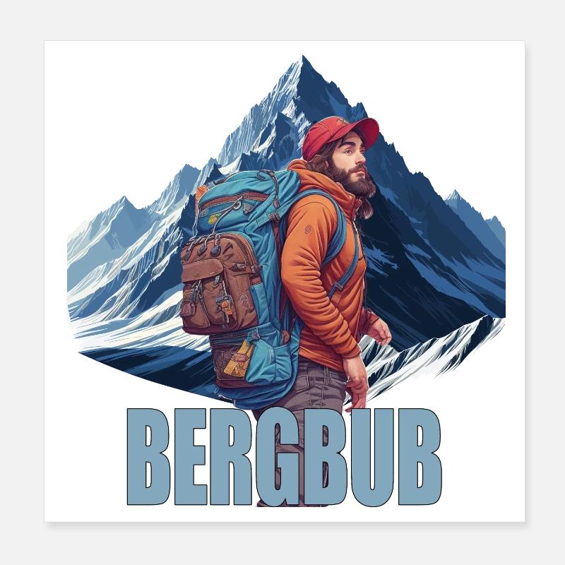 Bergbub Poster 20x20 cm