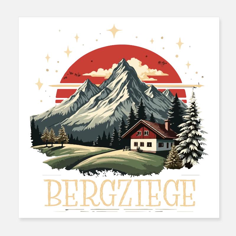 Bergziege Poster 20x20 cm