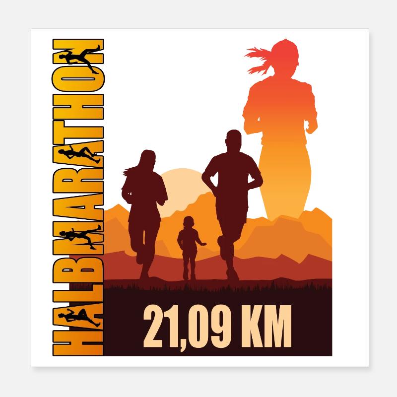 21.09 KM - Halbmarathon Poster 20x20 cm