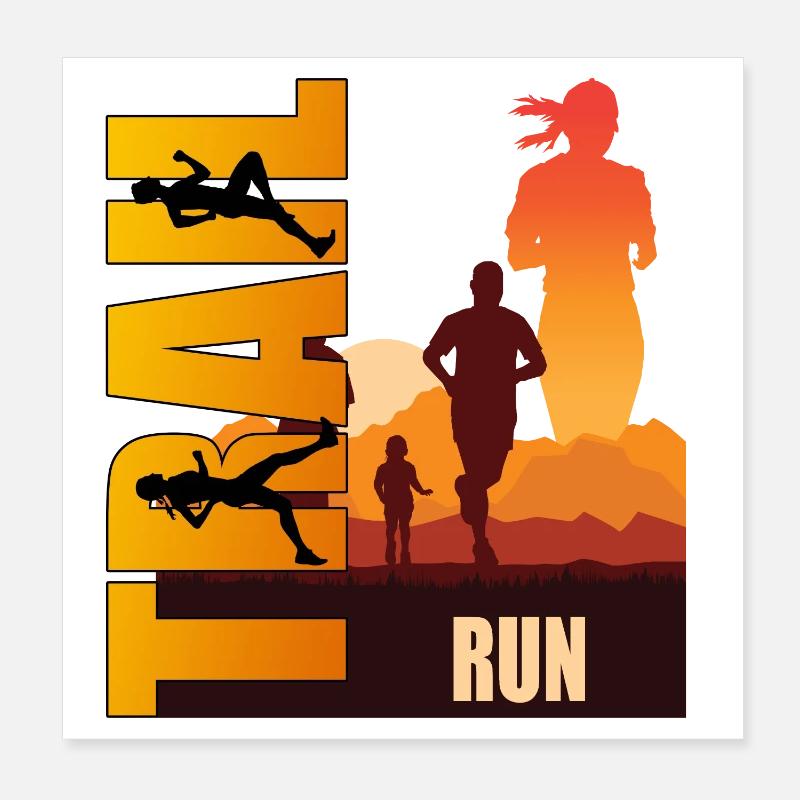 Trail Running Poster 20x20 cm