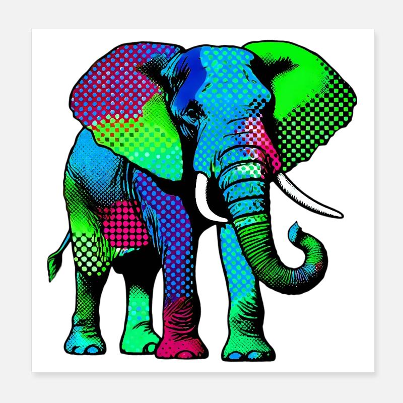 Elefant Poster 20x20 cm
