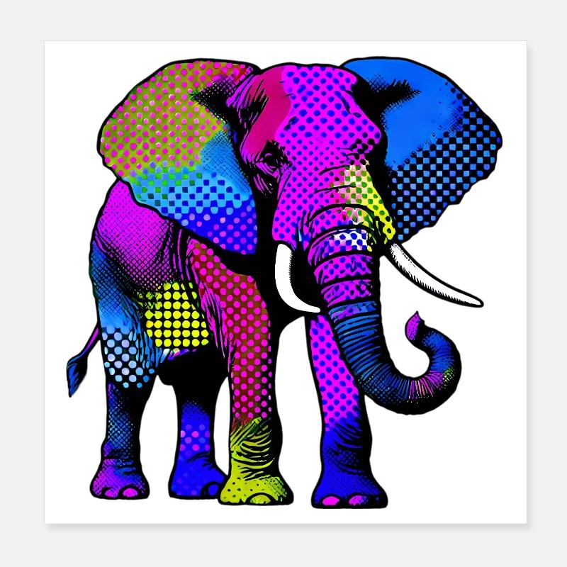 Elefant Poster 20x20 cm