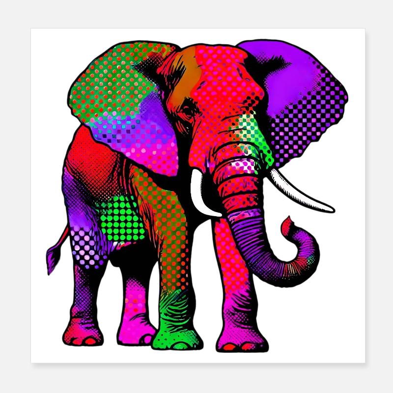 Elephant Poster 8" x 8" (20x20 cm)