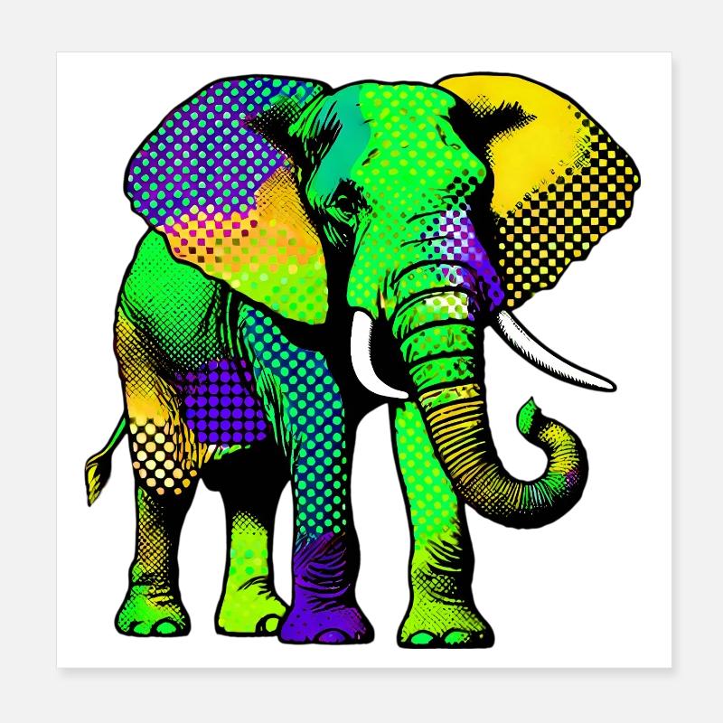 Elefant Poster 20x20 cm