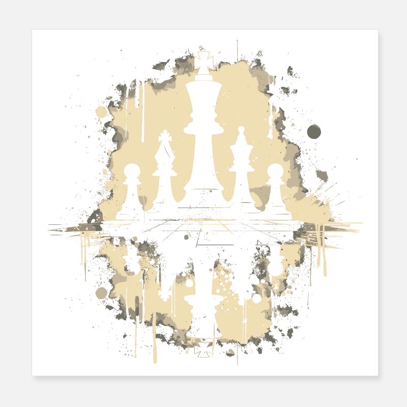 Pièces d’échecs Graffiti Poster 20 x 20 cm
