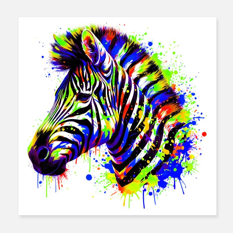 Zebra Poster 20x20 cm