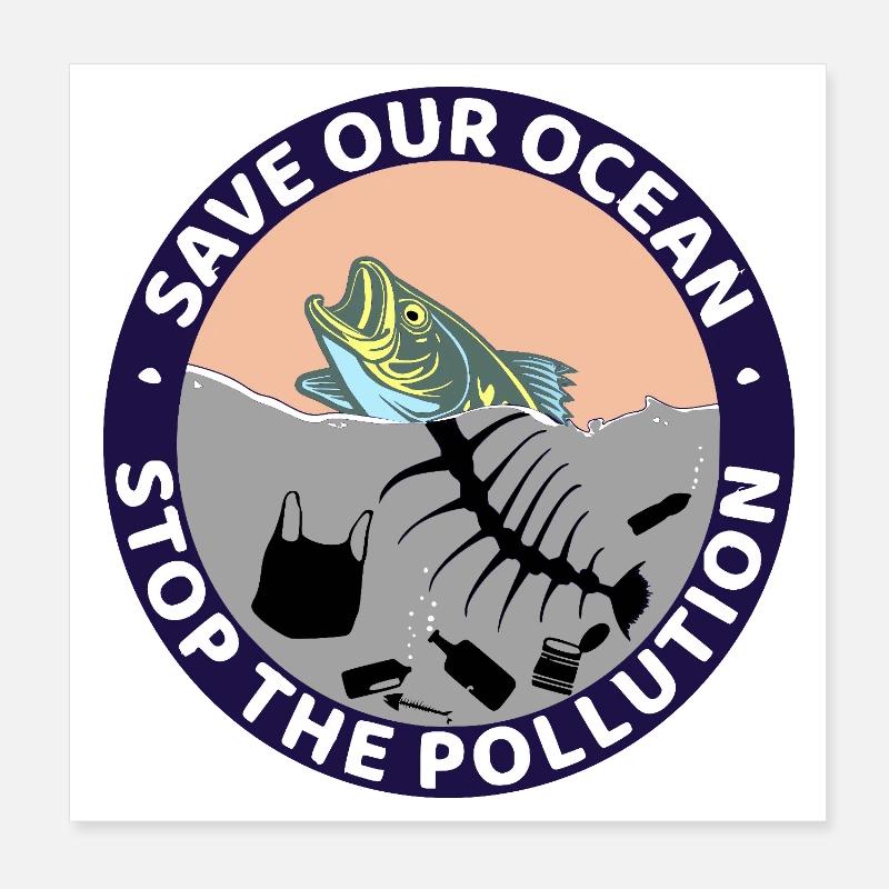 Save our océan Poster 20 x 20 cm