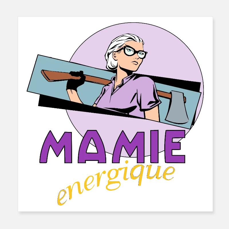 Energiegeladene Oma Poster 20x20 cm