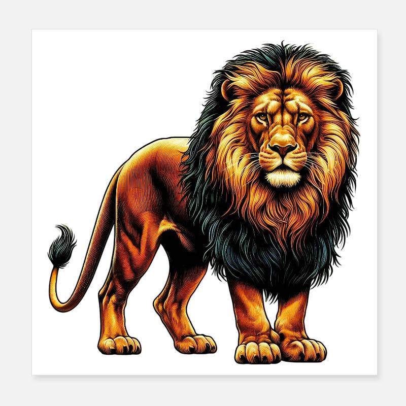 Lion Poster 20 x 20 cm
