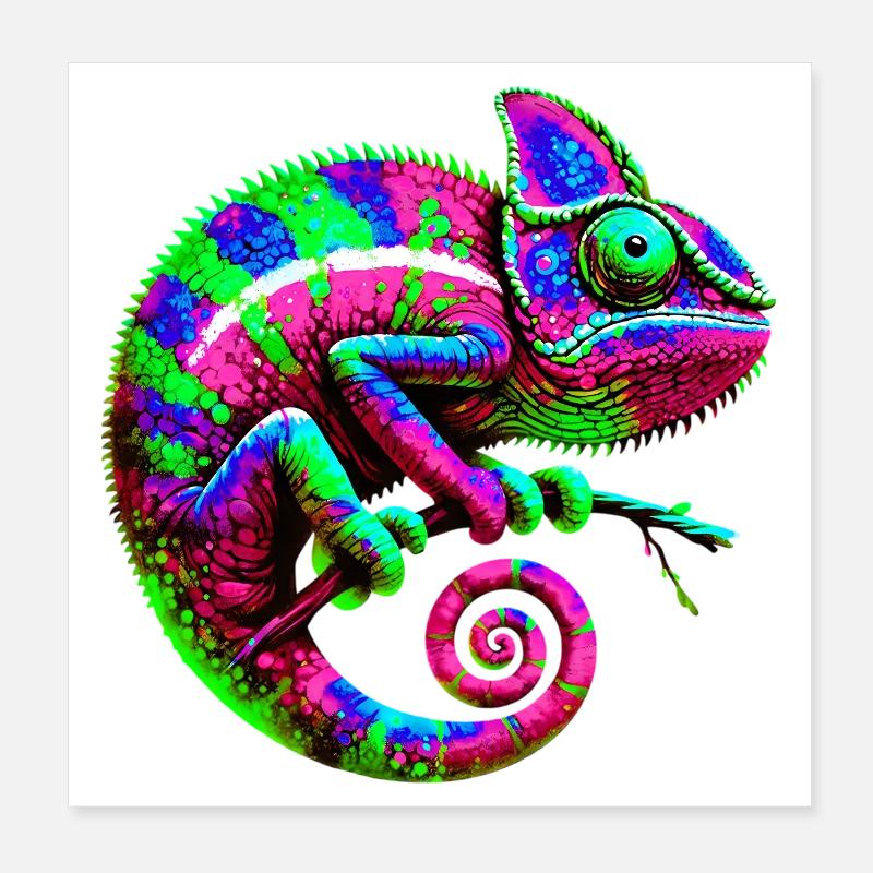 Caméléon Poster 20 x 20 cm