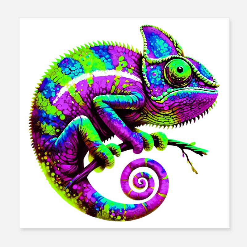 Chameleon Poster 8" x 8" (20x20 cm)