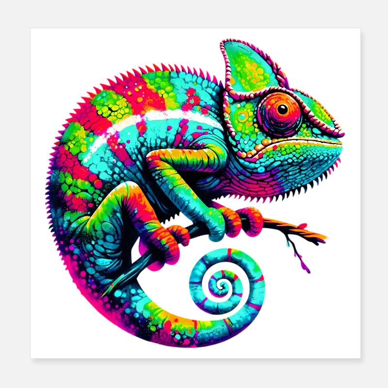 Chameleon Poster 8" x 8" (20x20 cm)