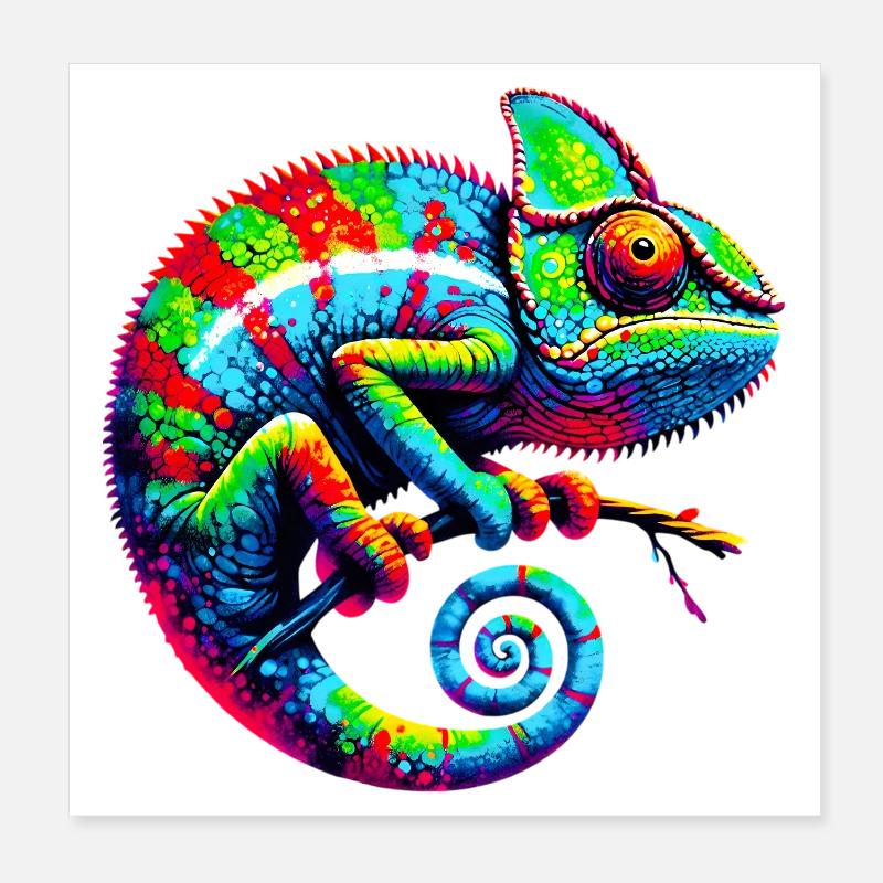 Caméléon Poster 20 x 20 cm