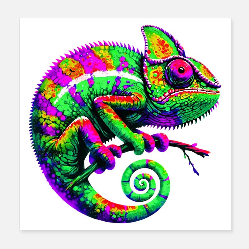 Caméléon Poster 20 x 20 cm