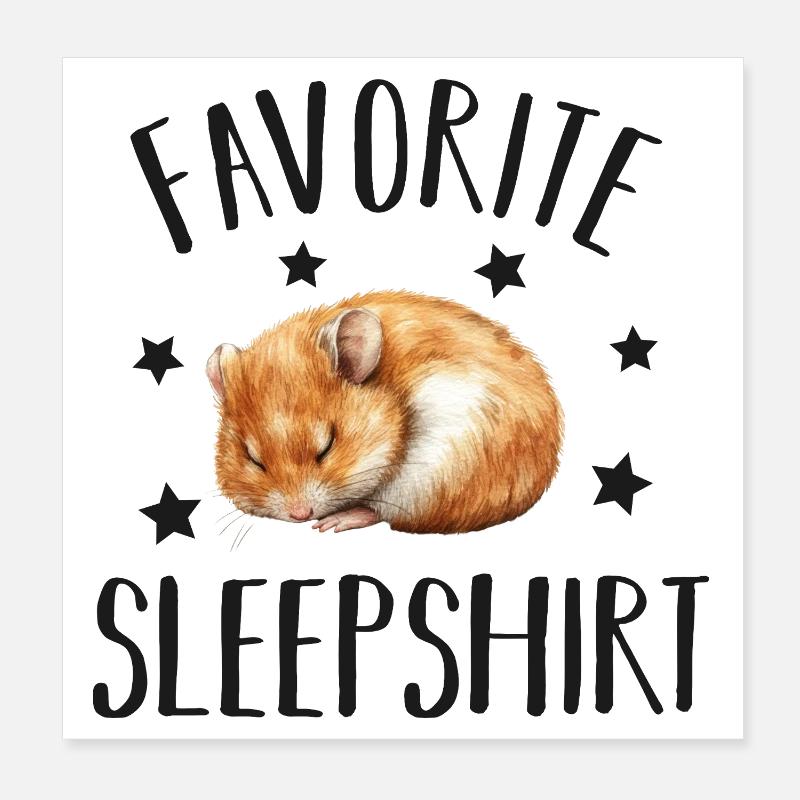 Sleeping hamster Poster 8" x 8" (20x20 cm)