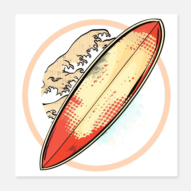 Graphiques de planche de surf Poster 20 x 20 cm