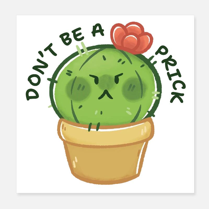 Grumpy Kaktus mit Botschaft Poster 20x20 cm