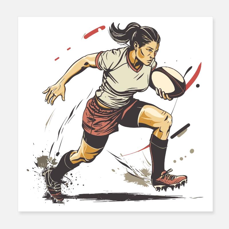 Female rugby player Poster 8" x 8" (20x20 cm)