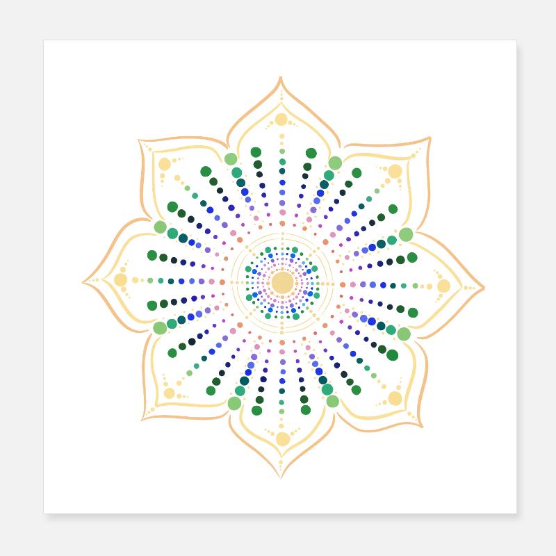 Punkte Mandala Illusion Poster 20x20 cm