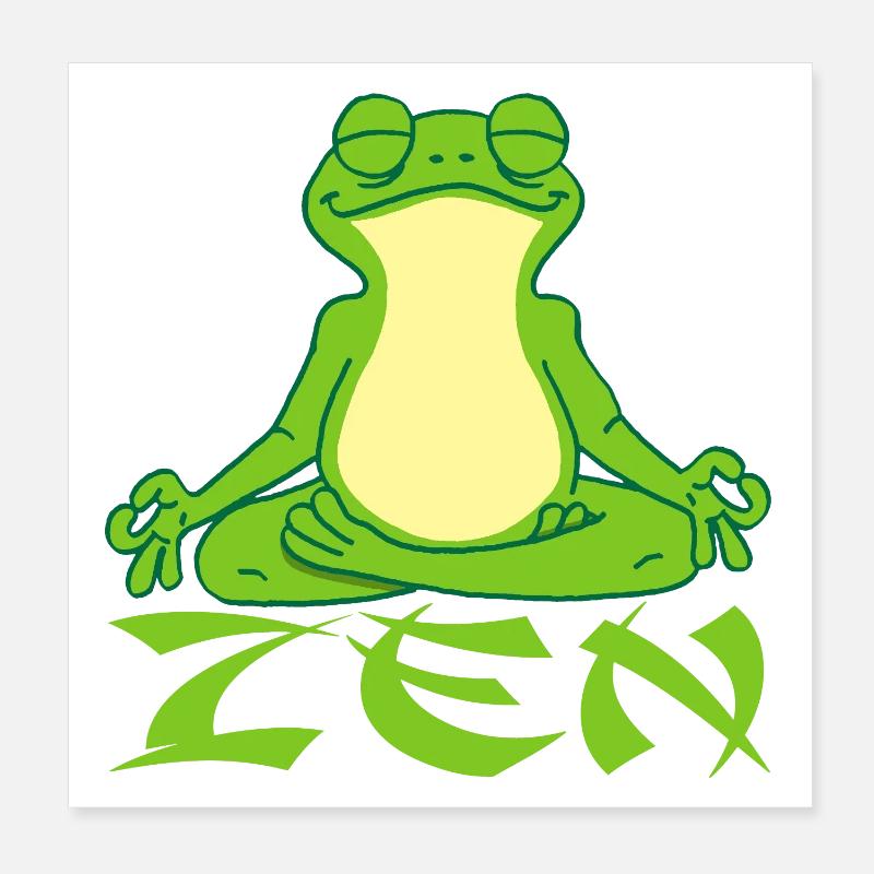 Frog doing yoga Poster 8" x 8" (20x20 cm)