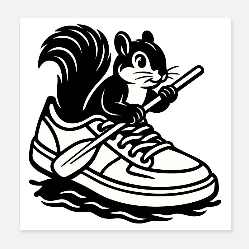 Eichhörnchen im Sneaker! Poster 20x20 cm