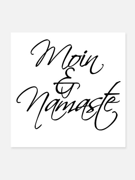 Moin & Namaste, schwarz - Poster 20x20 cm - Weiß