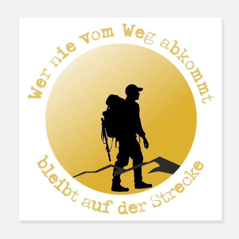 Wanderer auf der Straße Poster 20x20 cm