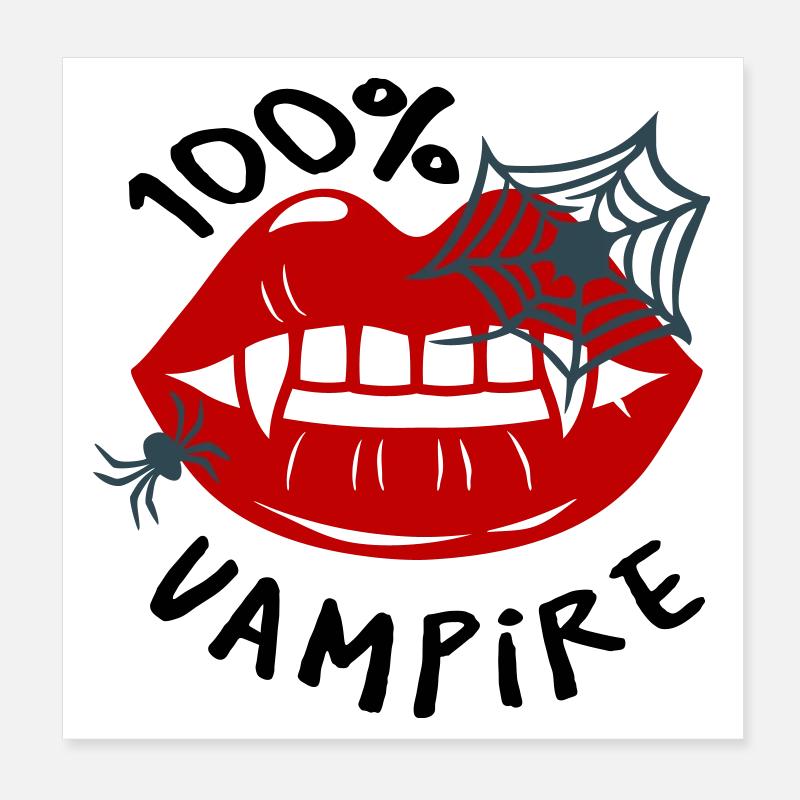 Spider web with lip motif Poster 8" x 8" (20x20 cm)