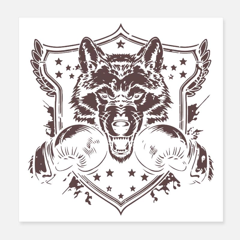 Boxer loup Poster 20 x 20 cm